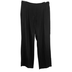 J. Crew Wide Leg Pleated Twill Trouser Pant Black Size 14 Tencel